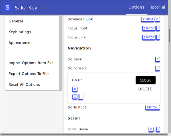 Saka Key settings